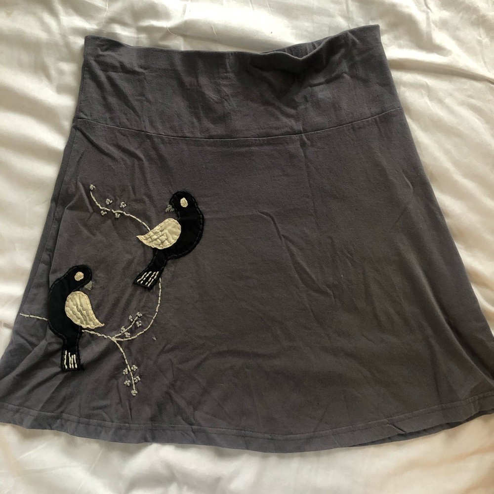 Grey Skirt w/ Embroidery, Organic